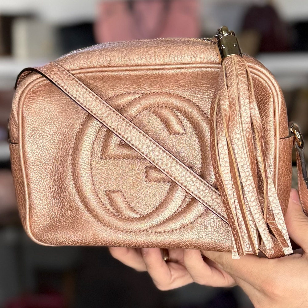 GUCCI ROSE GOLD CAMERA BAG